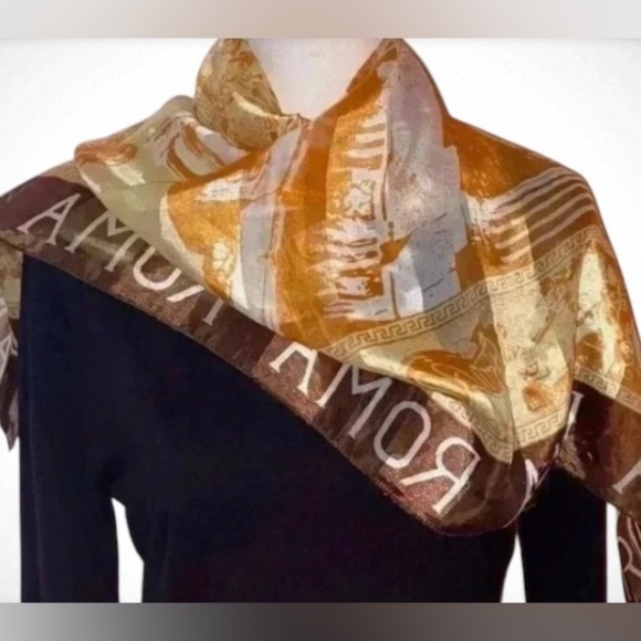 Vintage Roma Greek Colosseum Print Scarf - Picture 1 of 3